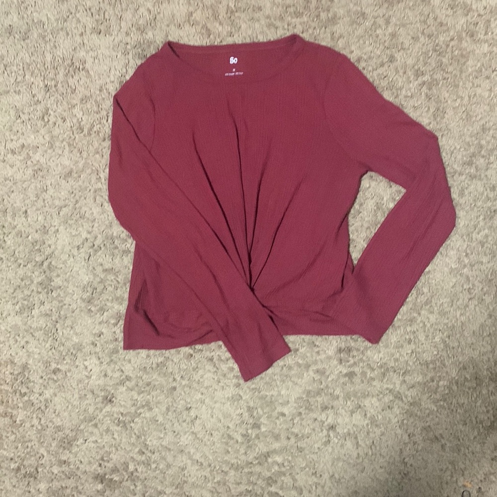 So Brand. Long sleeve, thin sweater shirt. Front knot style